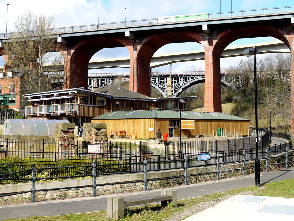 Ouseburn Farm with the bridges spanning the valley